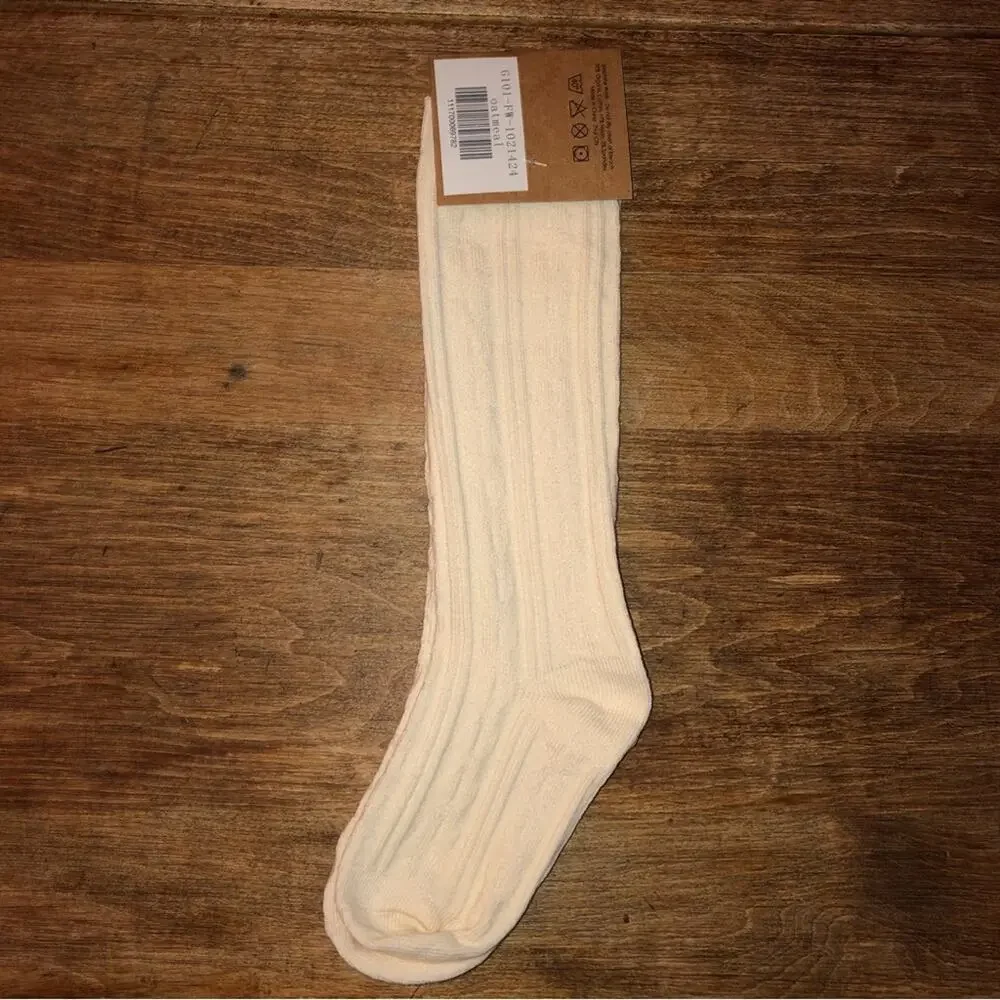 Kate Quinn Toddler Cream Cable Socks Size 2-4